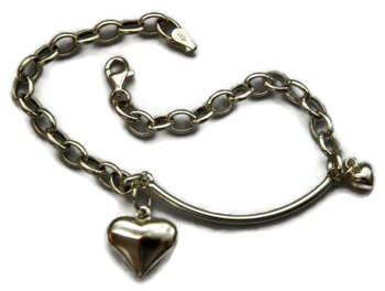 Bransoletka srebrna łańcuszek srebro serce 925 R01