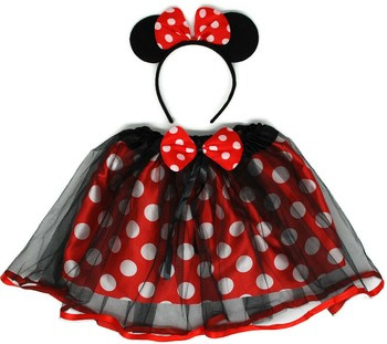 Strój na bal myszla Miki Minne tiulowa spódniczka opaska S45