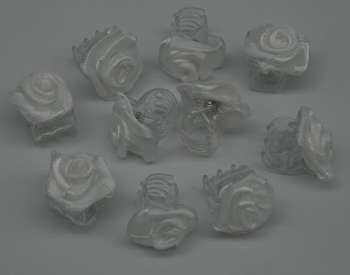 KRABY ŻABKI SPINKI DO WŁOSÓW BIAŁE RÓŻA 10szt M.10