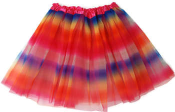 Tęczowa kolorowa spódnica beletnicy 40cm tutu na bal P4