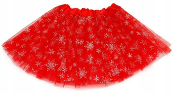 Spódnica na bal tiulowa czerwona Mikołaj święta P99