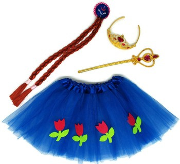 Strój przebranie na bal warkocz tiulowa spódnica Kraina Lodu Anna Ana