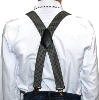 Męskie szelki do spodni na motor do spodni narciarskich 4cm -(6S) szare