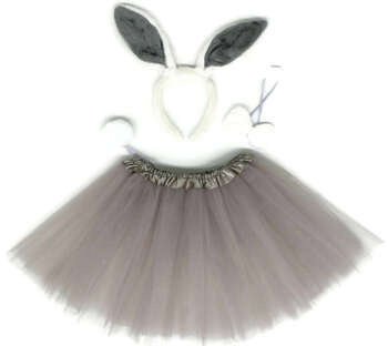 Strój przebranie na bal karnawał KRÓLIK króliczek szary 