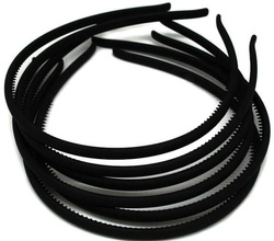 Czarna kauczukowa opaska do włosów opaski z ząbkami 6szt. m47