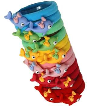 Gumki kolorowe frotki do włosów DELFIN 12szt G.86