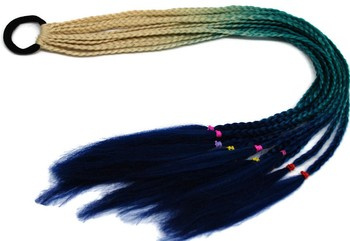 Kolorowe warkocze waroczyki ombre na gumce frotka C24