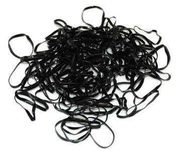 Czarne gumki do włosów recepturki warkoczyki 150 szt S.15