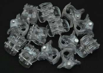 Kraby krabiki żabki spinki włosów 20szt BEZBARWNE S.33