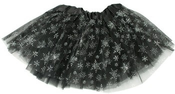 Spódnica tiulowa TUTU czarna strój śnieżynki R107