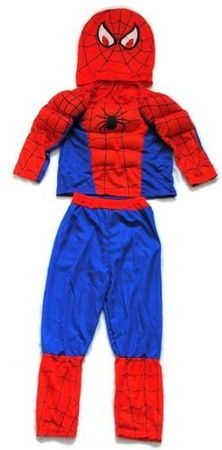 SPIDERMAN z MIĘŚNIAMI strój kostium 4-6 lata mięśniak M 