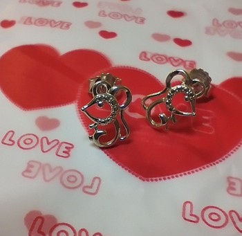 Kolczyki srebrne wkręty dla dziewczynki MYSZ myszka próba 925 Q19