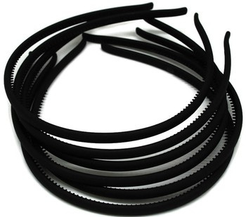 Czarna kauczukowa opaska do włosów opaski z ząbkami 6szt. m47