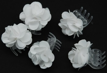 Spinka spinki do włosów karb kwiat białe komunia 5szt S.30