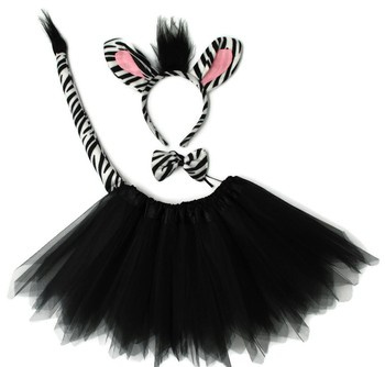 Strój przebranie opaska ogonek spódniczka ZEBRA (P97*S55)