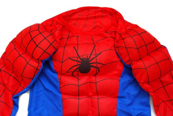 SPIDERMAN z MIĘŚNIAMI strój kostium 7-8 lata mięśniak L 