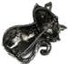 Broszka ozdoba agrafka kot czarny srebrny R36